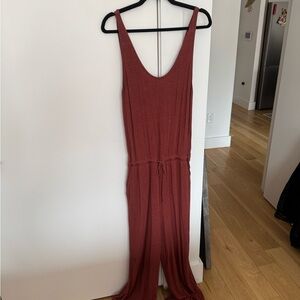 Athleta Rust Red Sleeveless Jumpsuit